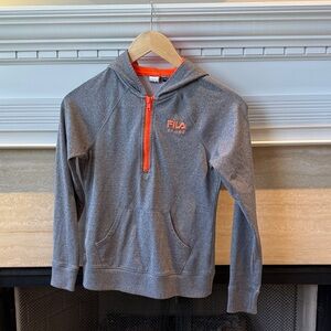 Fila Kids Hoodie in Gray with Orange Accents